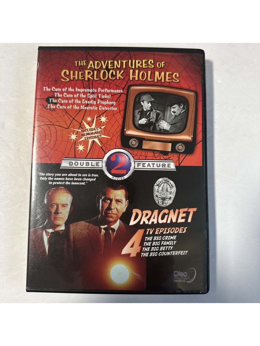 DVD Double Feature: The Adventures of Sherlock Holmes / Dragnet 4 TV Episodes
